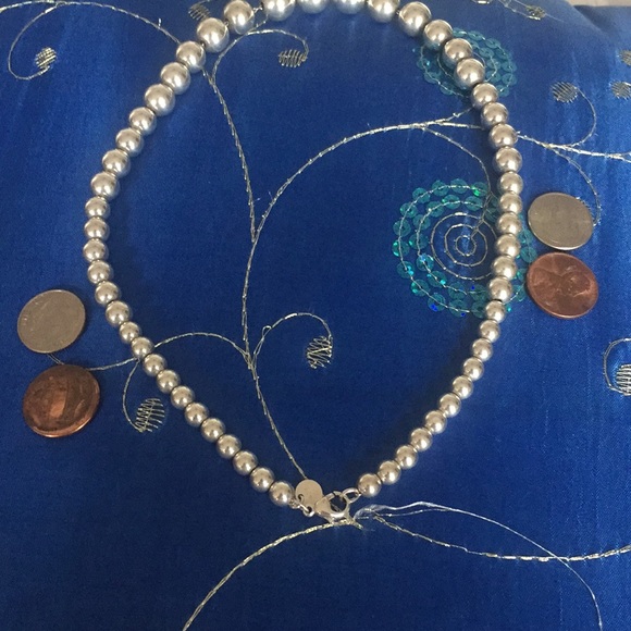 Tiffany Sterling Silver Bead Graduated Necklace. - Picture 8 of 10